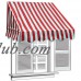 ALEKO 8' x 2' Window Awning Door Canopy, Red and White Stripes   550764068